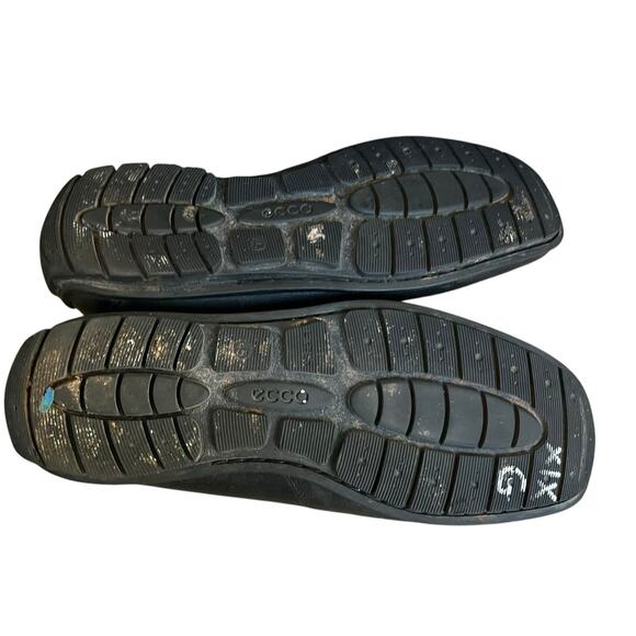 Ecco Black Leather Moc Driving Loafers Size 45 11-11.5 Slip On - Picture 12 of 12